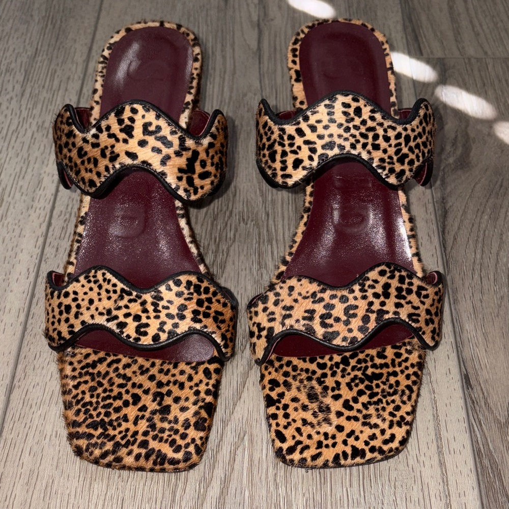 Staud
Ponyhair Animal Print Slides